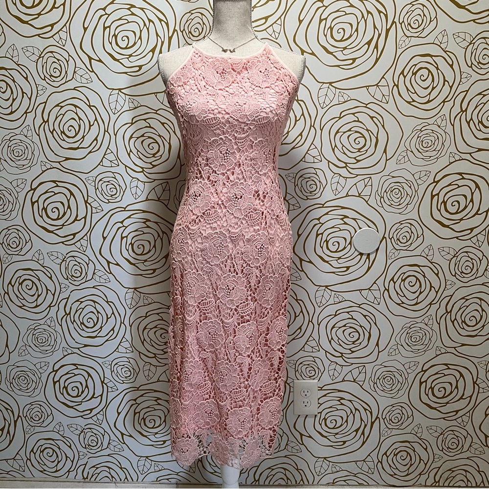 NWT Aqua Elegant Pink Lace Dress